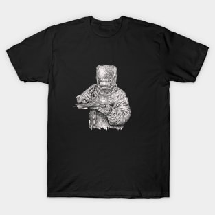 Welder drawing with scribble art T-Shirt